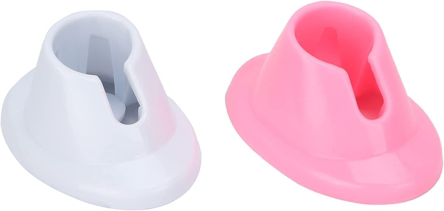2Pcs Pink & White Soft Rubber Nail Polish Bottle Holder - Anti-Spill Nail Art Organizer Stand for Salon & Home Manicure Tools - Perfect for Nail Polish Display & Storage in Beauty Salons, Home Nail Stations & Professional Makeup Kits