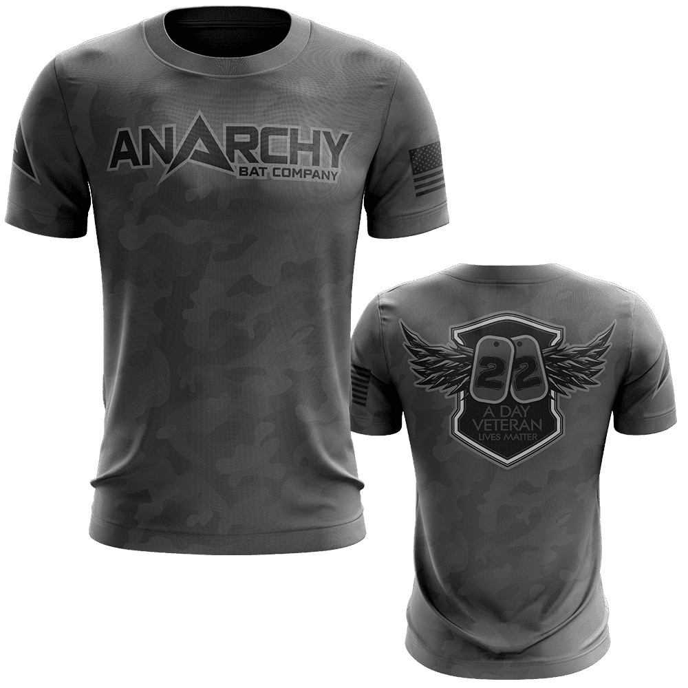 Anarchy Bat Company Short Sleeve T-Shirt - 22 A Day Veterans Lives Matter - Casual Wear for Men & Women - Perfect for Everyday Use, Gym, and Outdoor Activities