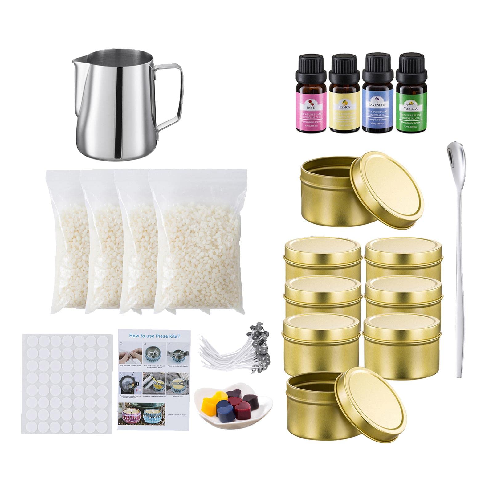 CALANDIS Tea Light Soap Candle Making Kit - DIY Handmade Supplies for Beginners - Create Relaxing Spa Candles at Home for Gifts & Aromatherapy