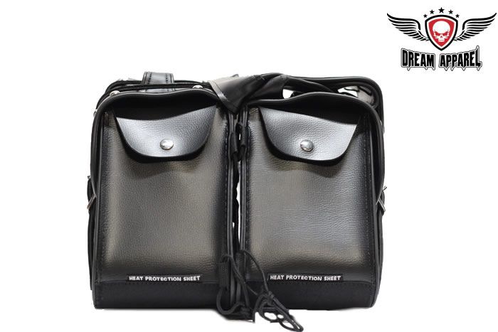 Stylish PVC Saddlebag With Studs 4065 - Durable & Fashionable Motorcycle Accessory for Bikers | Perfect for Daily Commute & Road Trips