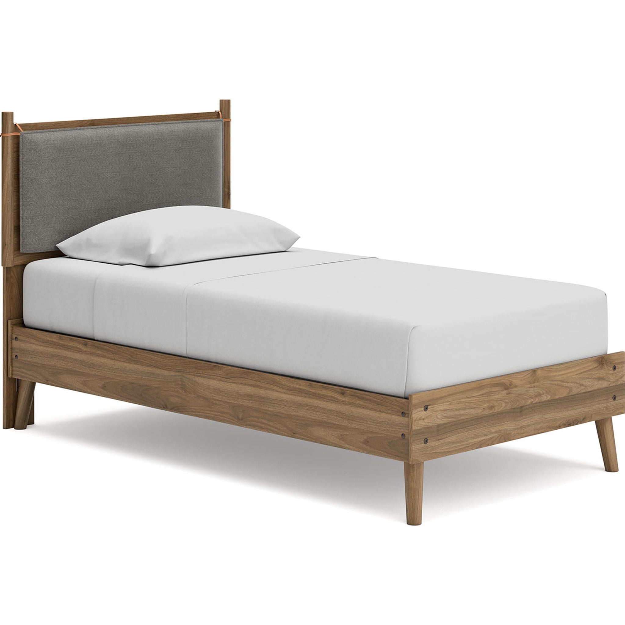 Aprilyn Twin Panel Bed in Honey Finish - Modern Wooden Twin Size Bed Frame for Kids & Teens - Perfect for Bedrooms, Dorms, and Guest Rooms
