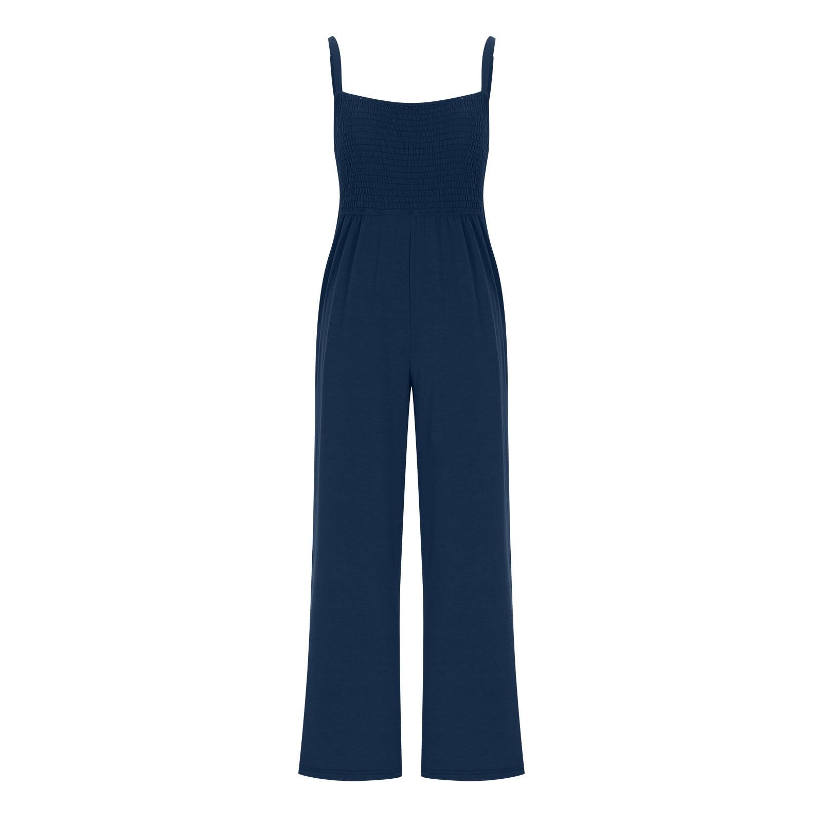 Women's Sleeveless Jumpsuit - Casual Loose Overalls Romper with Pockets | Wide Leg One Piece Travel Outfit for Summer, Beach & Vacation Wear