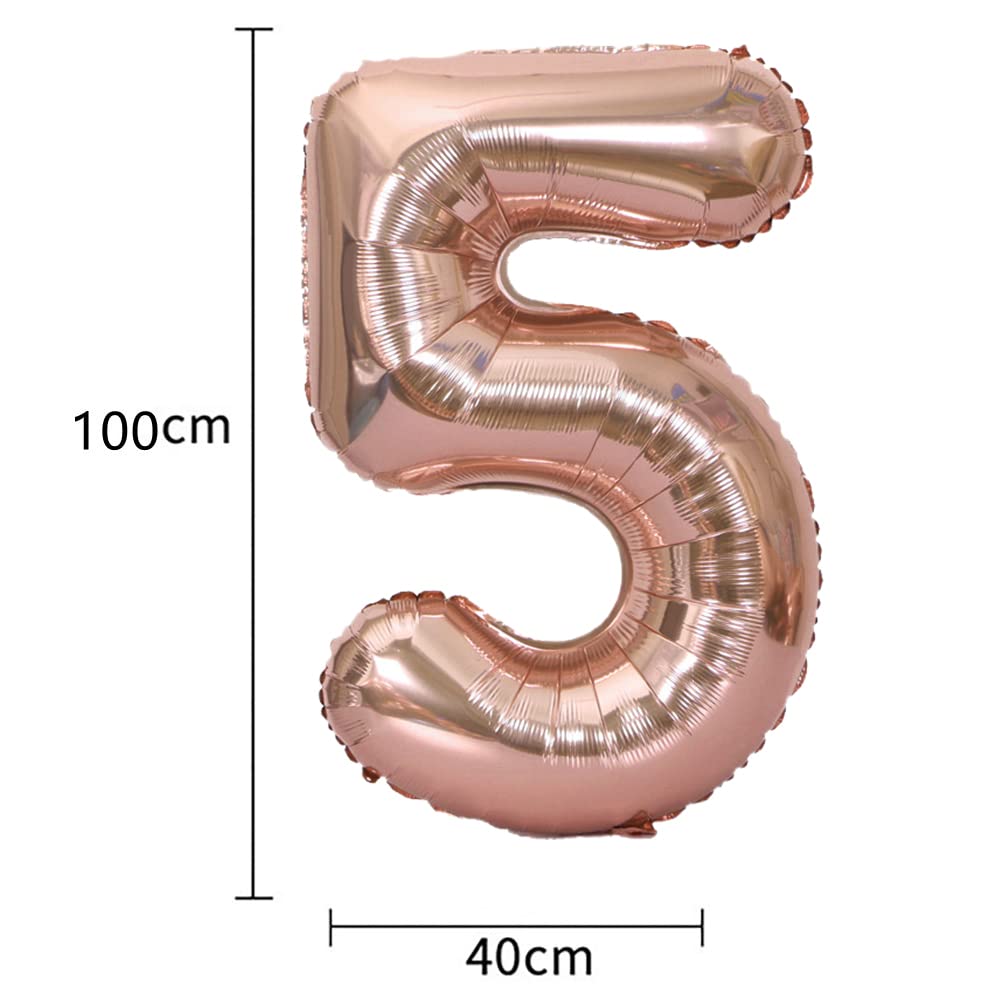 35th Birthday Party Decorations Set - Happy Birthday Banner, Rose Gold Helium Balloons (Number 35), Latex & Foil Balloons for 35 Years Old Celebration - Perfect for Milestone Birthdays, Anniversaries & Special Occasions