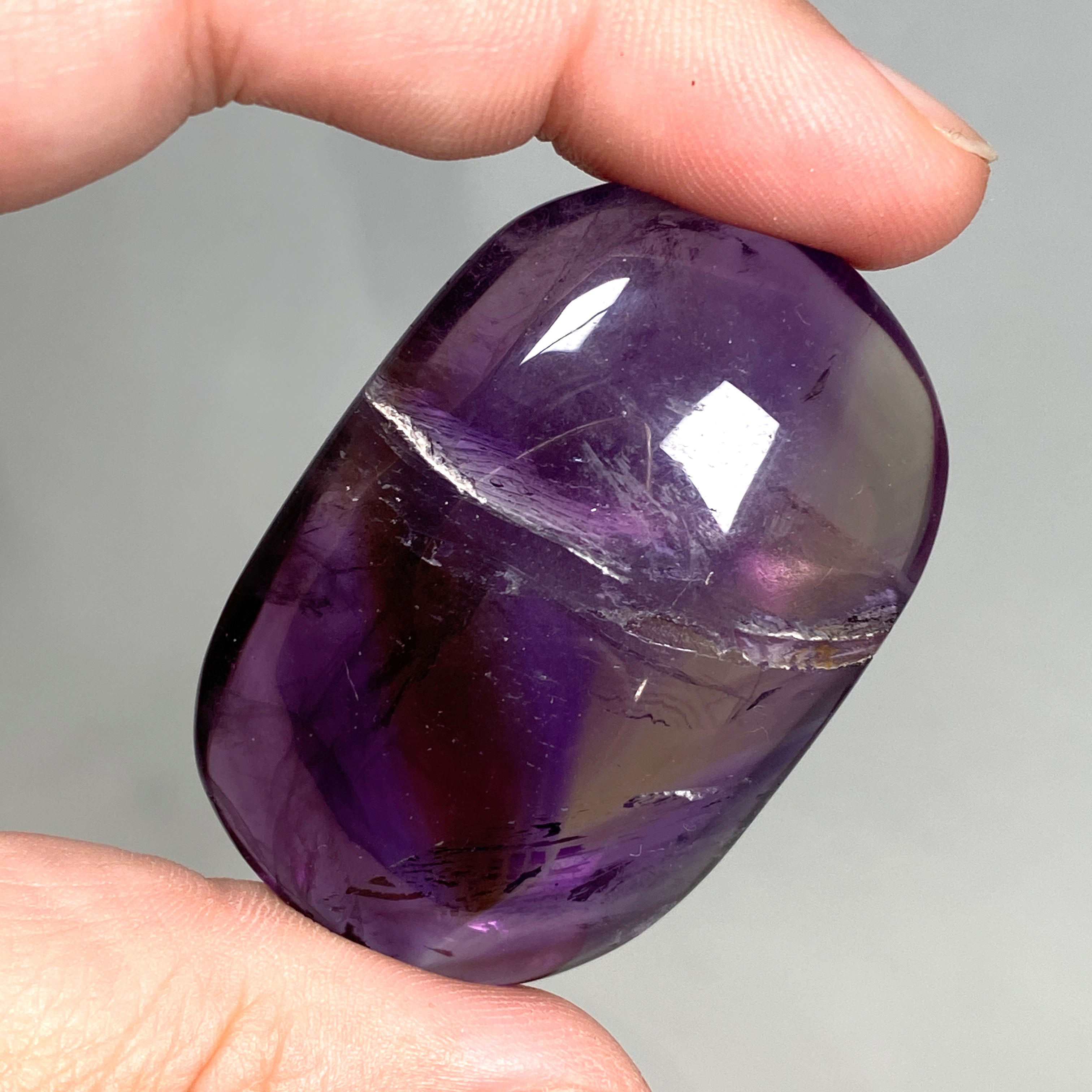Natural Ametrine Palm Stone - Healing Crystal for Stress Relief & Meditation | Perfect for Reiki, Chakra Balancing & Spiritual Practices