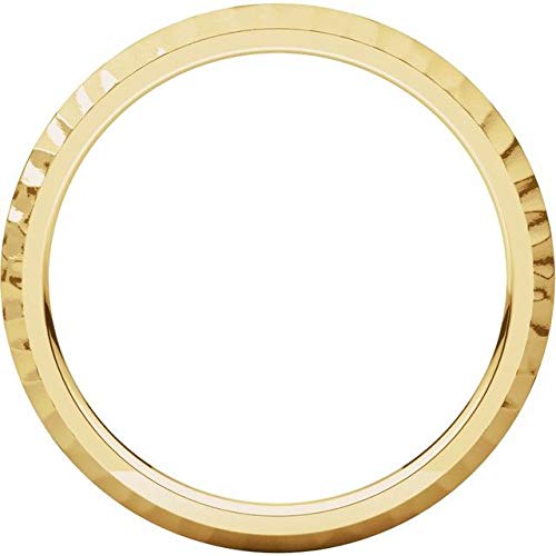 14K Yellow Gold 2mm Half Round Hammered Finish Ring - Size 6 Wedding Band for Women - Perfect for Everyday Wear, Anniversary Gifts & Special Occasions