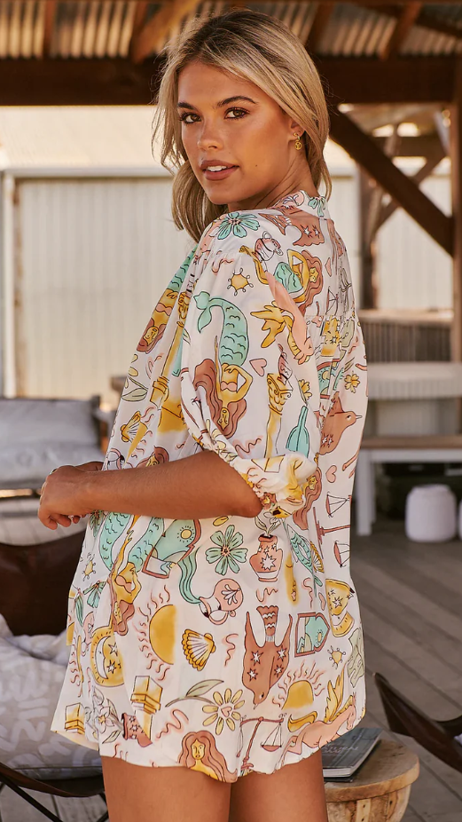 Floral Print Shorts for Women - Stylish & Comfortable Summer Shorts with Fantasy Design - Perfect for Beach, Vacation & Casual Outings