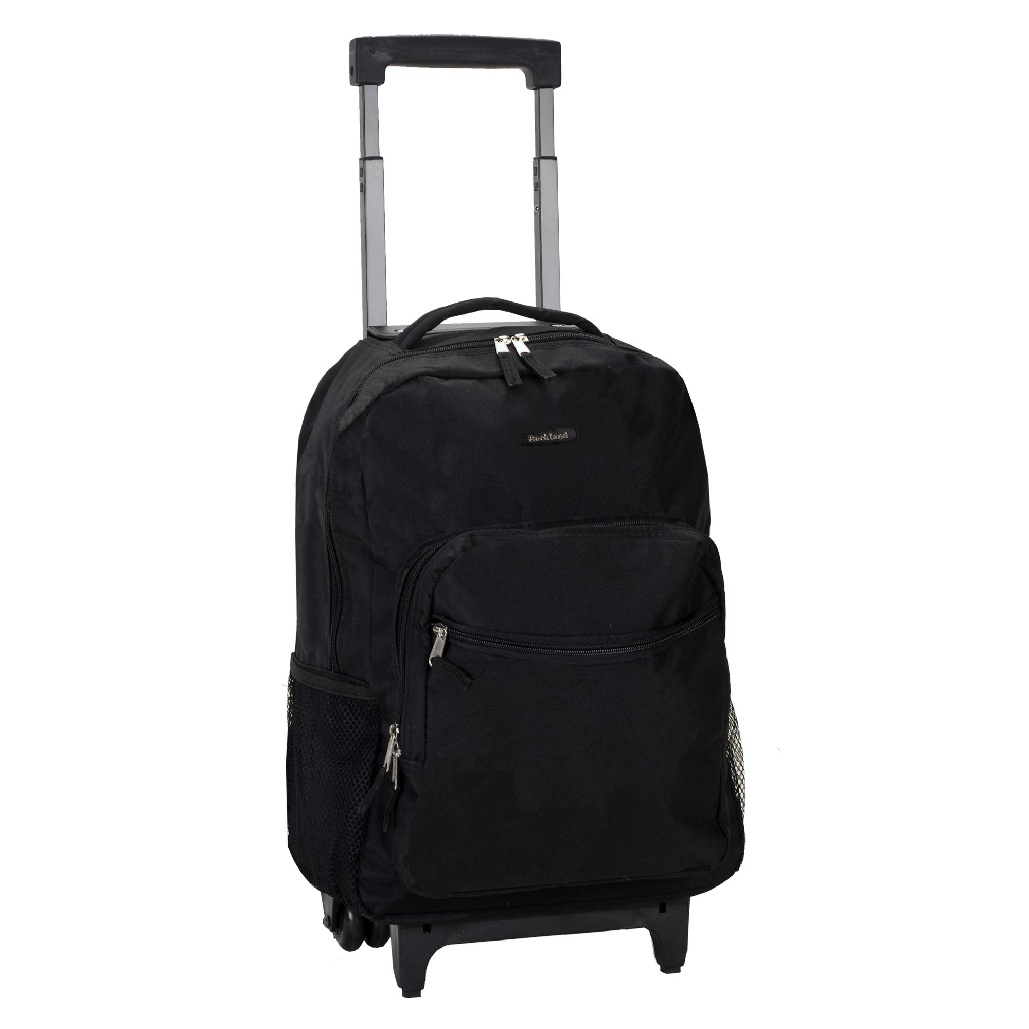 Rockland 17-Inch Double Handle Rolling Backpack - Black | Durable Wheeled Laptop Backpack for Travel, School & Business Commute
