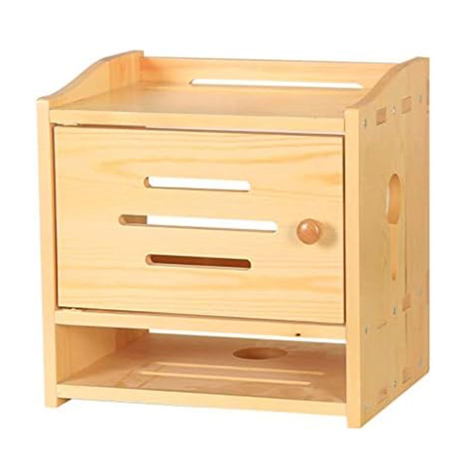 Wooden WiFi Router Storage Box with Shelf - Organize TV Accessories, Set Top Box, and Cable Wires - Perfect for Living Room, Bedroom, or Office Setup