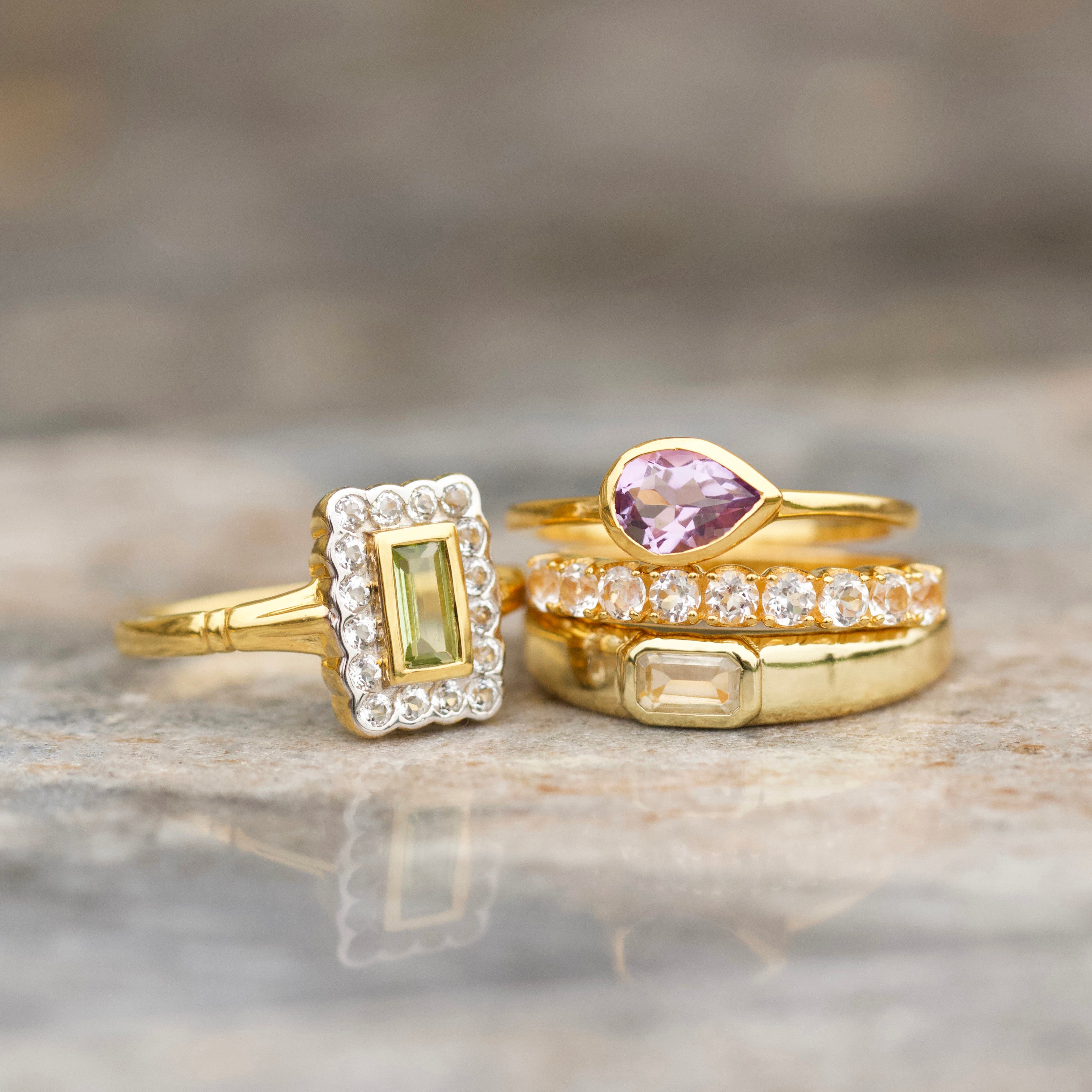 Margot Pink Amethyst Pear Ring - Elegant Sterling Silver Dainty Jewelry for Women - Perfect for Valentine's Day, Anniversary & Special Occasion Gifts