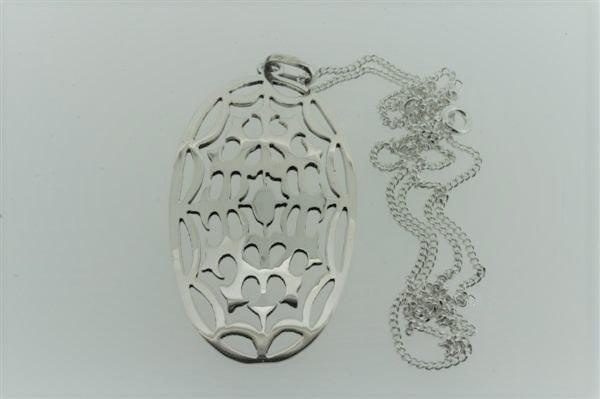 Intricate Shield Pendant Necklace - 90cm Sterling Silver Link Chain - Perfect for Gifts, Everyday Wear & Special Occasions