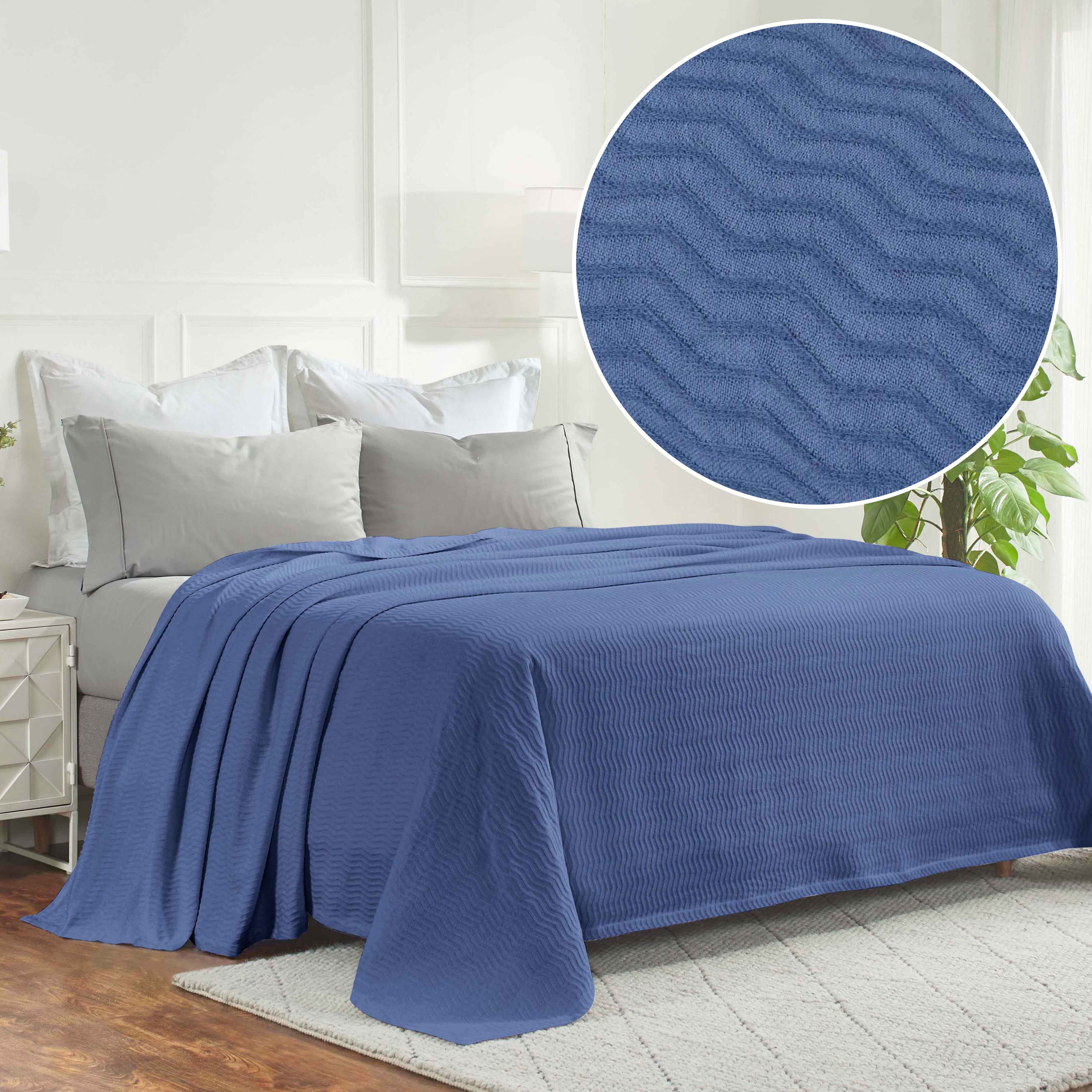 Jena Cotton Textured Chevron Lightweight Woven Blanket - Soft & Breathable Throw for Sofa, Bed & Outdoor Use - Cozy Home Decor & Picnic Essential