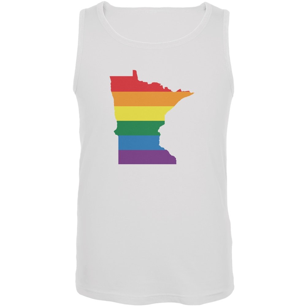 Minnesota LGBT Gay Pride Rainbow White Adult Tank Top - Medium | Comfortable & Stylish for Pride Parades, Festivals & LGBTQ+ Events