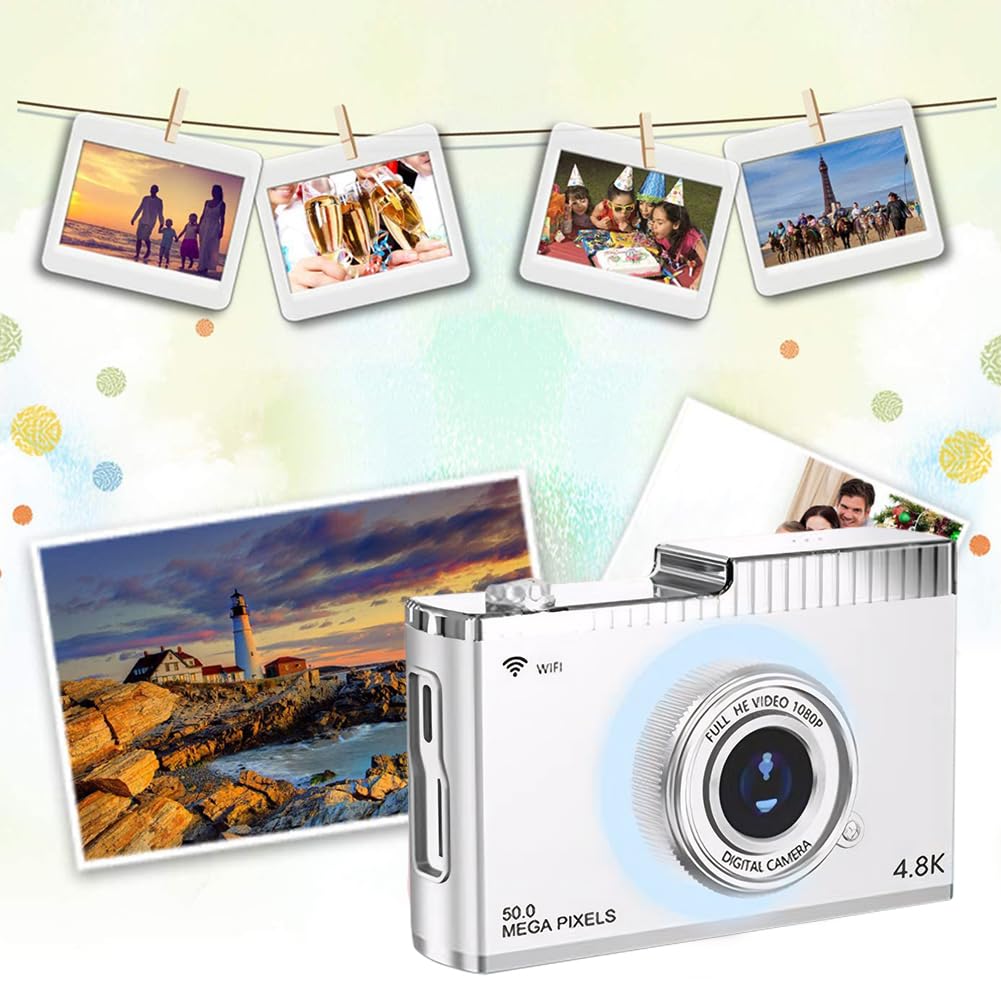 LYEAA 4K 50MP Digital Camera with 8x Optical Zoom, Autofocus, WiFi Connectivity & Built-in Fill Light - Perfect for Vlogging, Travel Photography and YouTube Content Creation
