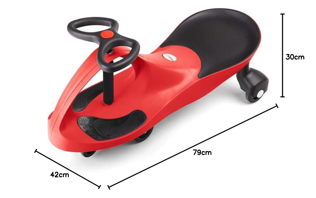 Didicar Fiery Red Ride On Car - Wiggle Car for Kids, Toddler Scooter & Outdoor Toys - Perfect for Garden Games, Backyard Play & Indoor Fun