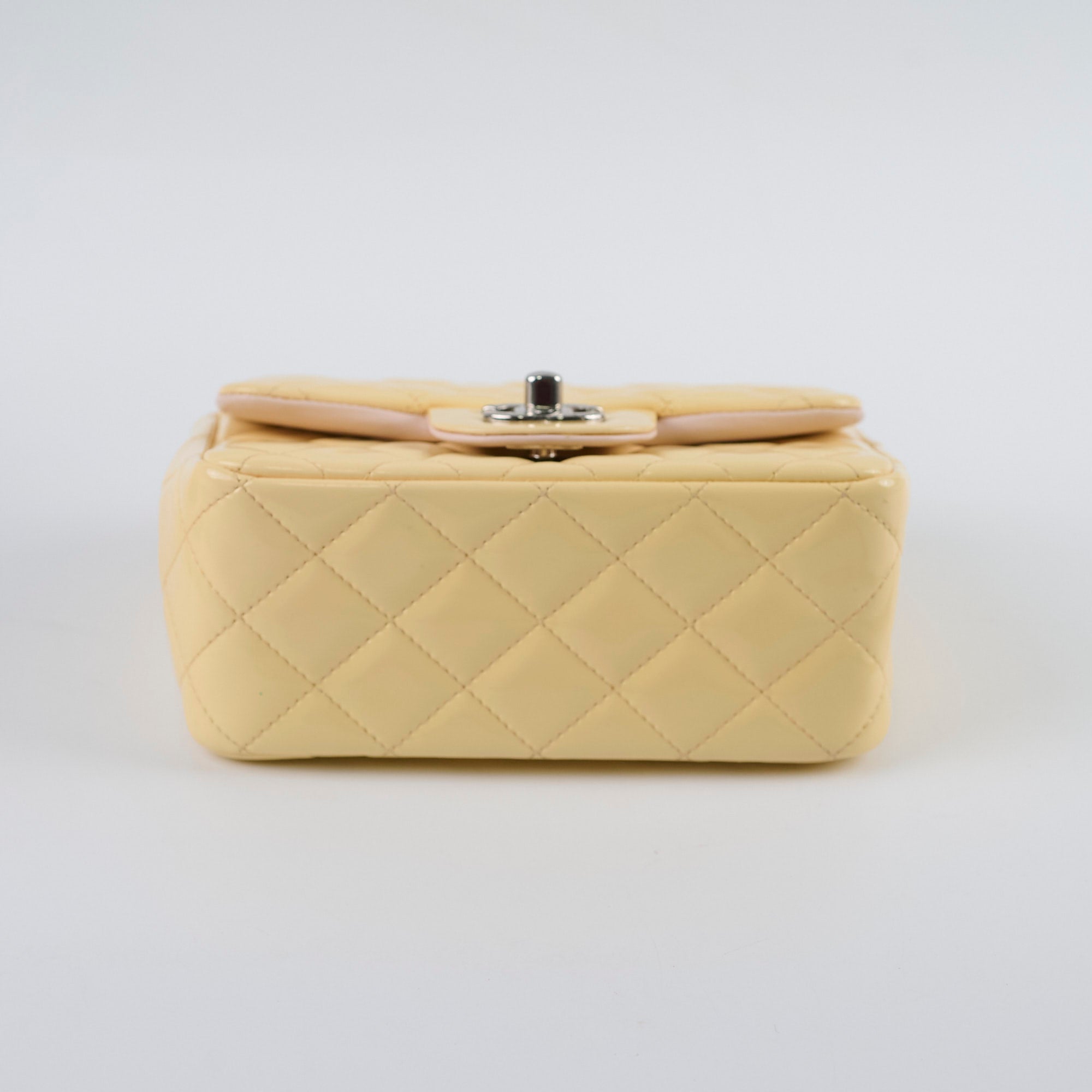 Chanel Mini Square Bag Patent Leather Yellow Crossbody Bag for Women | Luxury Designer Handbag for Parties, Dating & Special Occasions