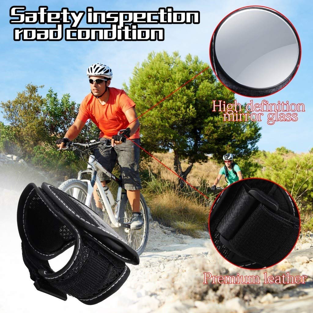 Kariwell Bike Rear View Mirror - Adjustable Cycling Arm Wrist Strap Safety Mirror for Road, Mountain & Commuter Bikes - Perfect for Urban Commuting & Outdoor Adventures