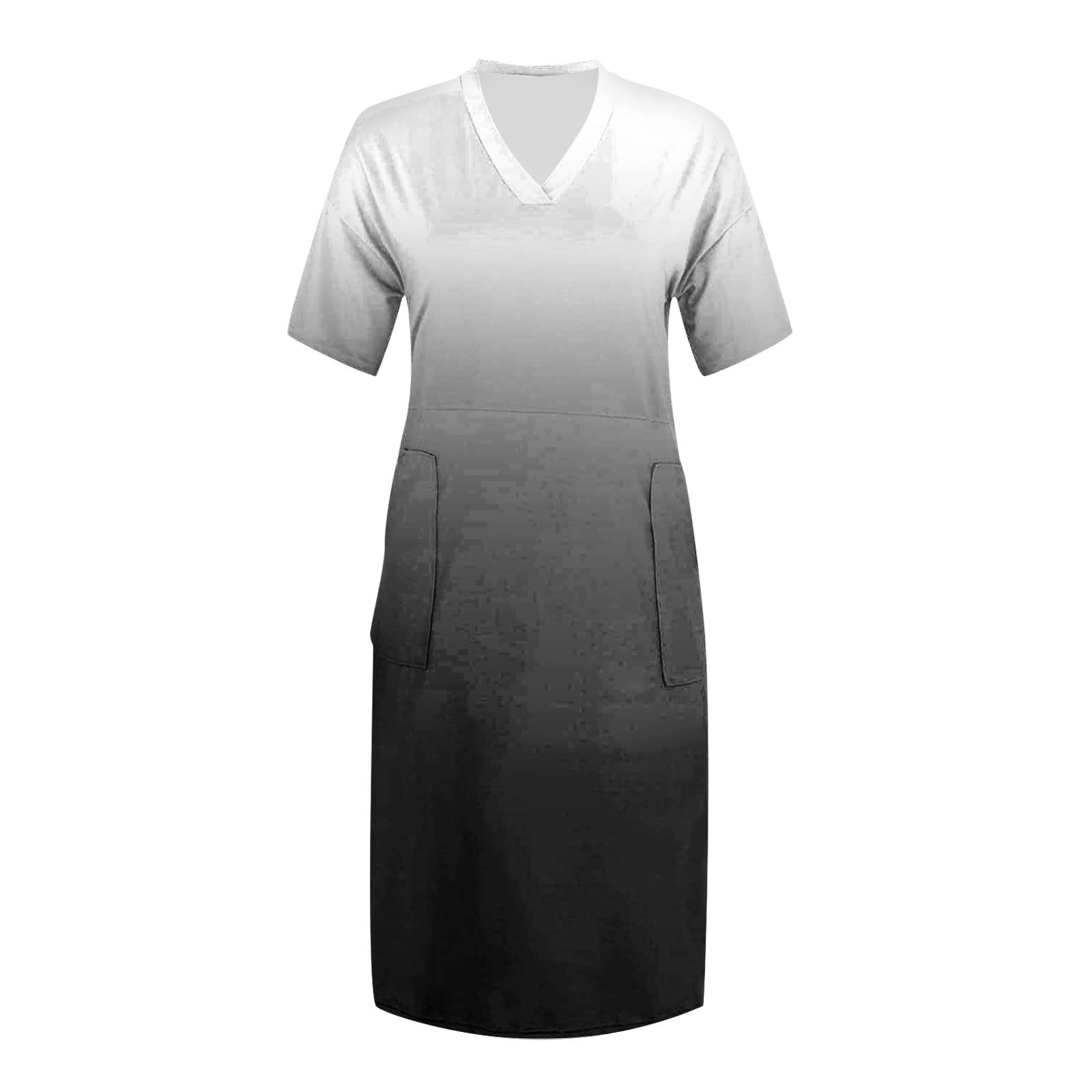 Plus Size Summer Dresses for Women 2024 - Short Sleeve T-Shirt Midi Dress with Pockets, A-Line Flowy Beach Dress for Vacation, Casual Outings & Date Nights