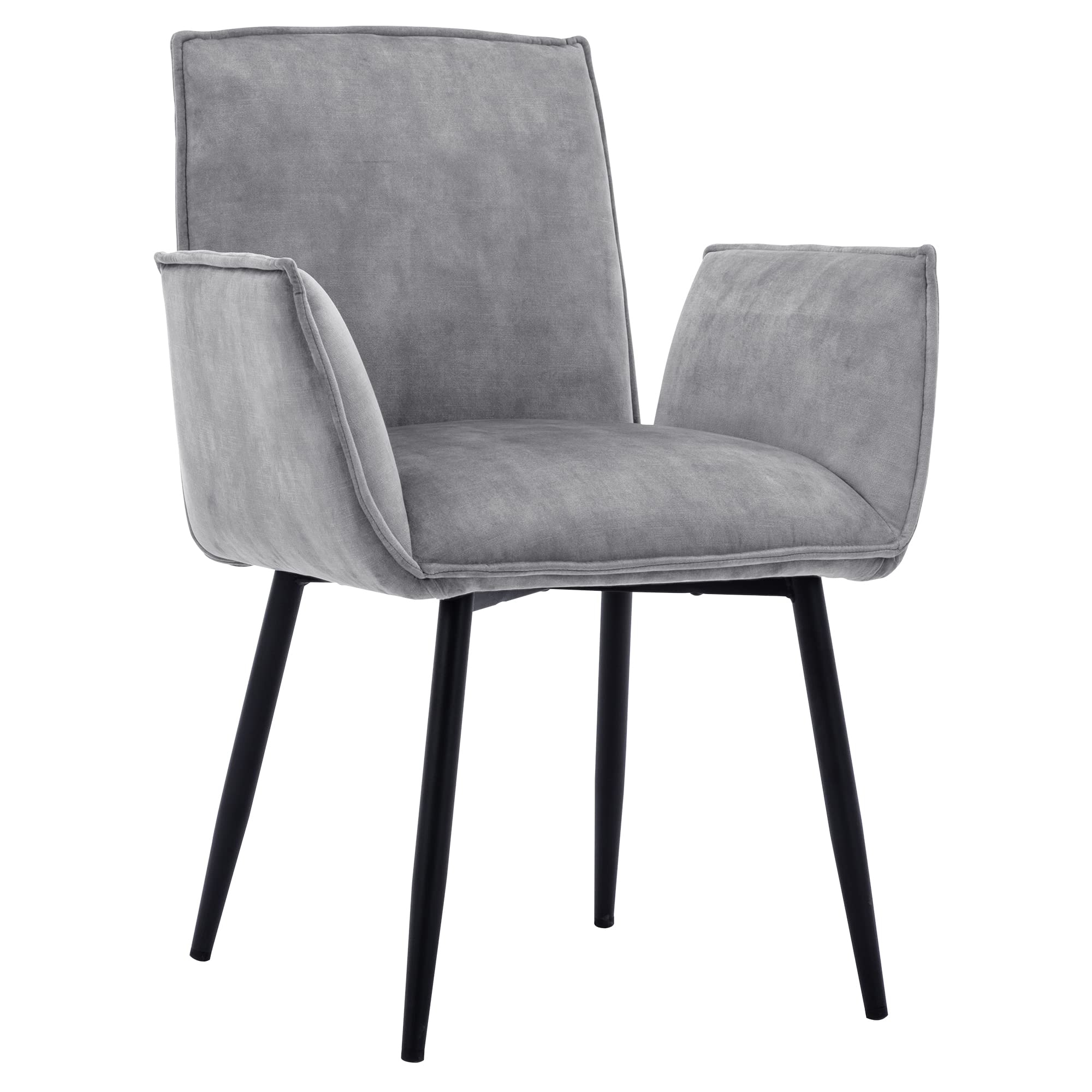 DUHOME Velvet Accent Chair - Modern Office Desk Chair, Dining Chair & Living Room Chair - Comfortable Grey Upholstered Seat for Home & Workspaces