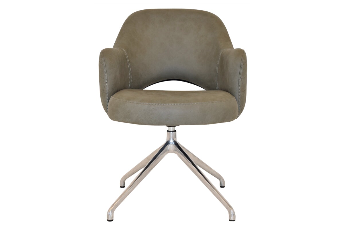 EZ Hospitality Cairo Indoor Armchair with Metal Base - Polished Aluminum Trestle for Living Room, Office, or Lounge Comfortable Seating