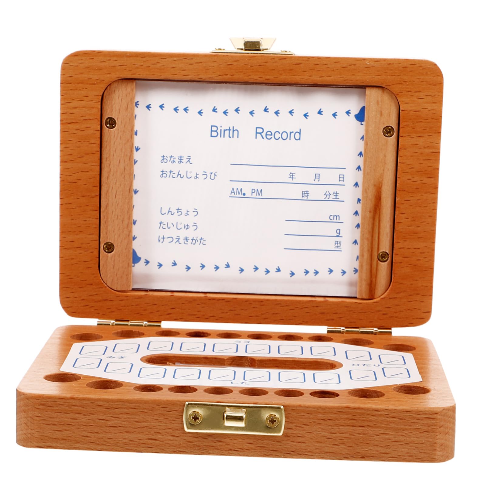 Totority 5-Piece Wooden Baby Tooth Keepsake Box - First Tooth Organizer & Memory Saver for Kids - Perfect for Baby Shower Gifts & Childhood Memorabilia Storage