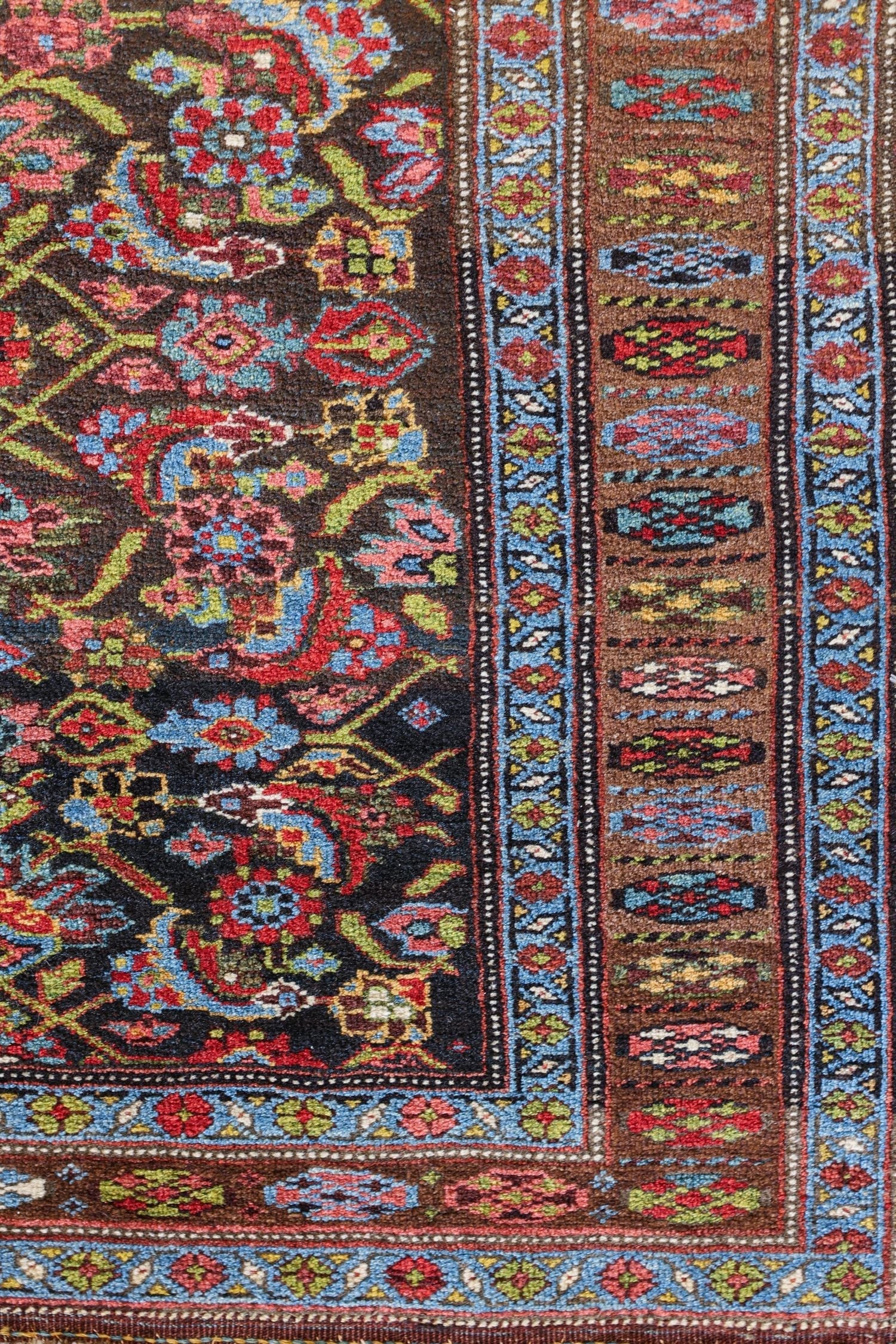 Antique Kurd Bijar Handwoven Tribal Rug - Authentic Persian Wool Carpet, Traditional Oriental Design for Living Room, Bedroom & Office Decor (J78961)