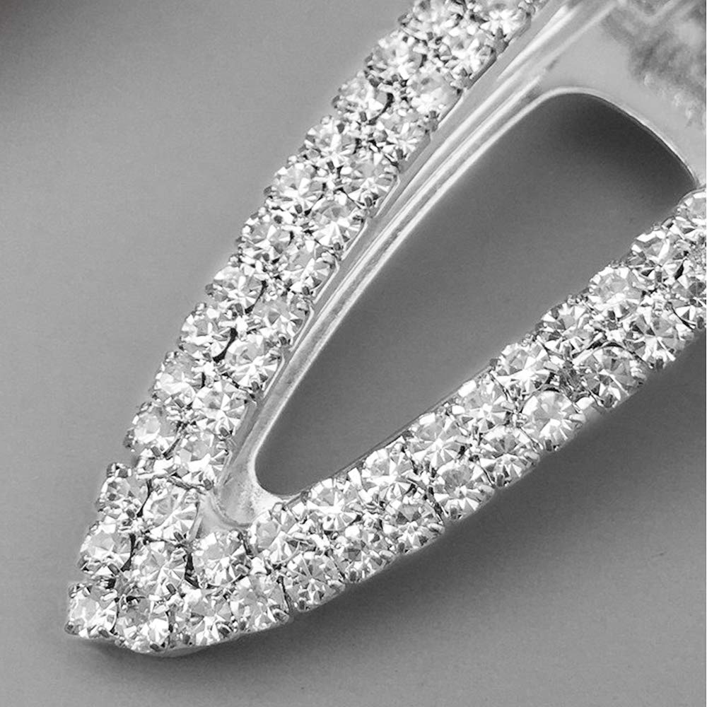 2PCS Silver Rhinestone Hair Clips for Women - Party & Wedding Accessories