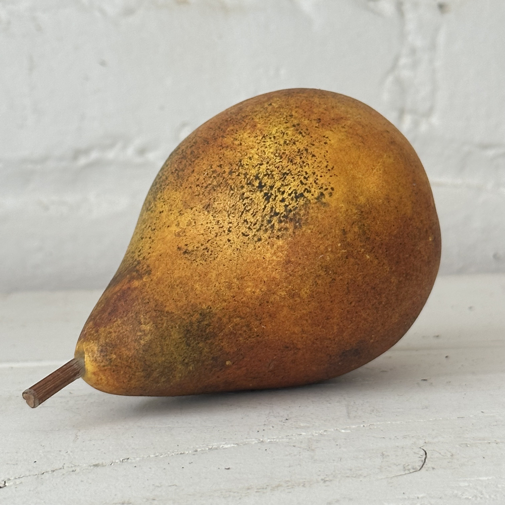 Carrara Marble Brown Speckled Pear - Elegant Decorative Fruit for Home Decor, Table Centerpiece, and Wedding Decorations