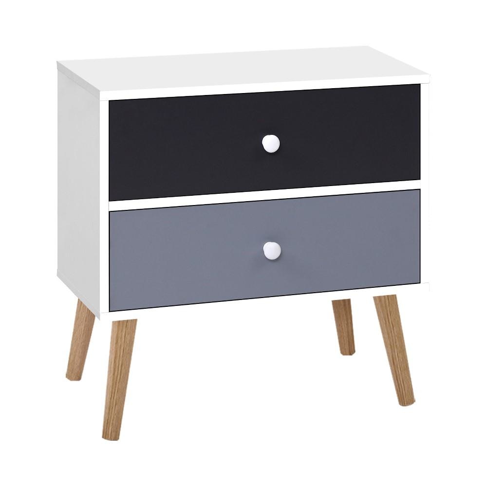Modern Nightstand with Drawers - Bedside Table with Storage Cabinet for Lamp & Essentials - Perfect for Bedroom, Living Room & Office Use