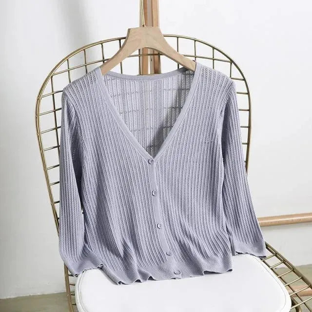 Women's Lightweight Summer Cardigan Sweater - Soft & Breathable Open Front Cover-Up for Beach, Office & Casual Wear