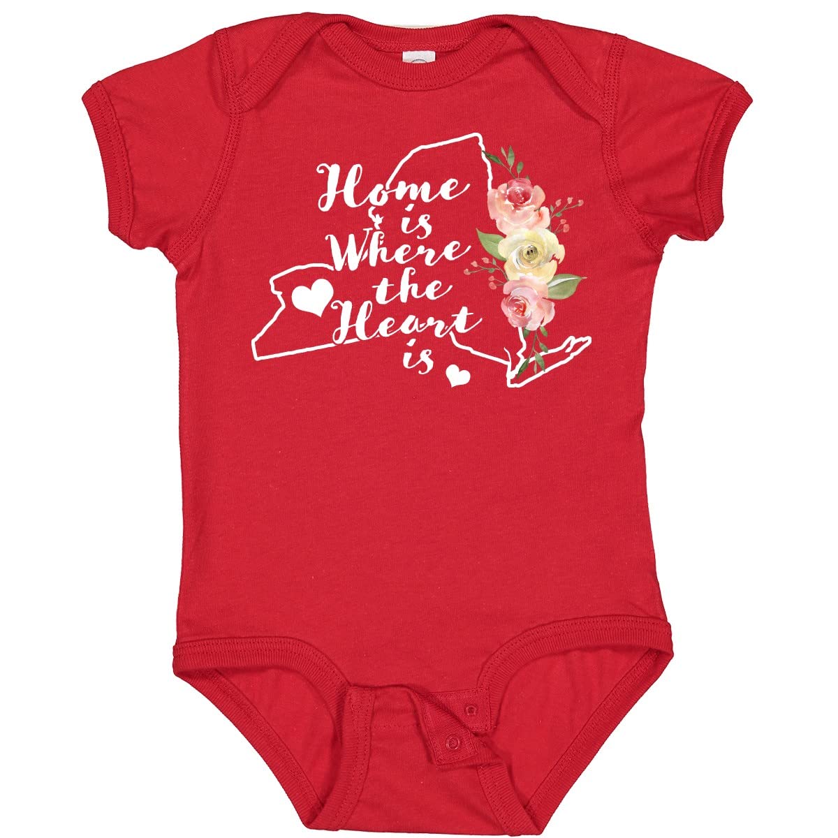 Inktastic New York Home is Where The Heart is Watercolor Baby Bodysuit - Soft Cotton Infant Onesie for Boys & Girls - Perfect for Family Photos, Newborn Gifts & Everyday Wear