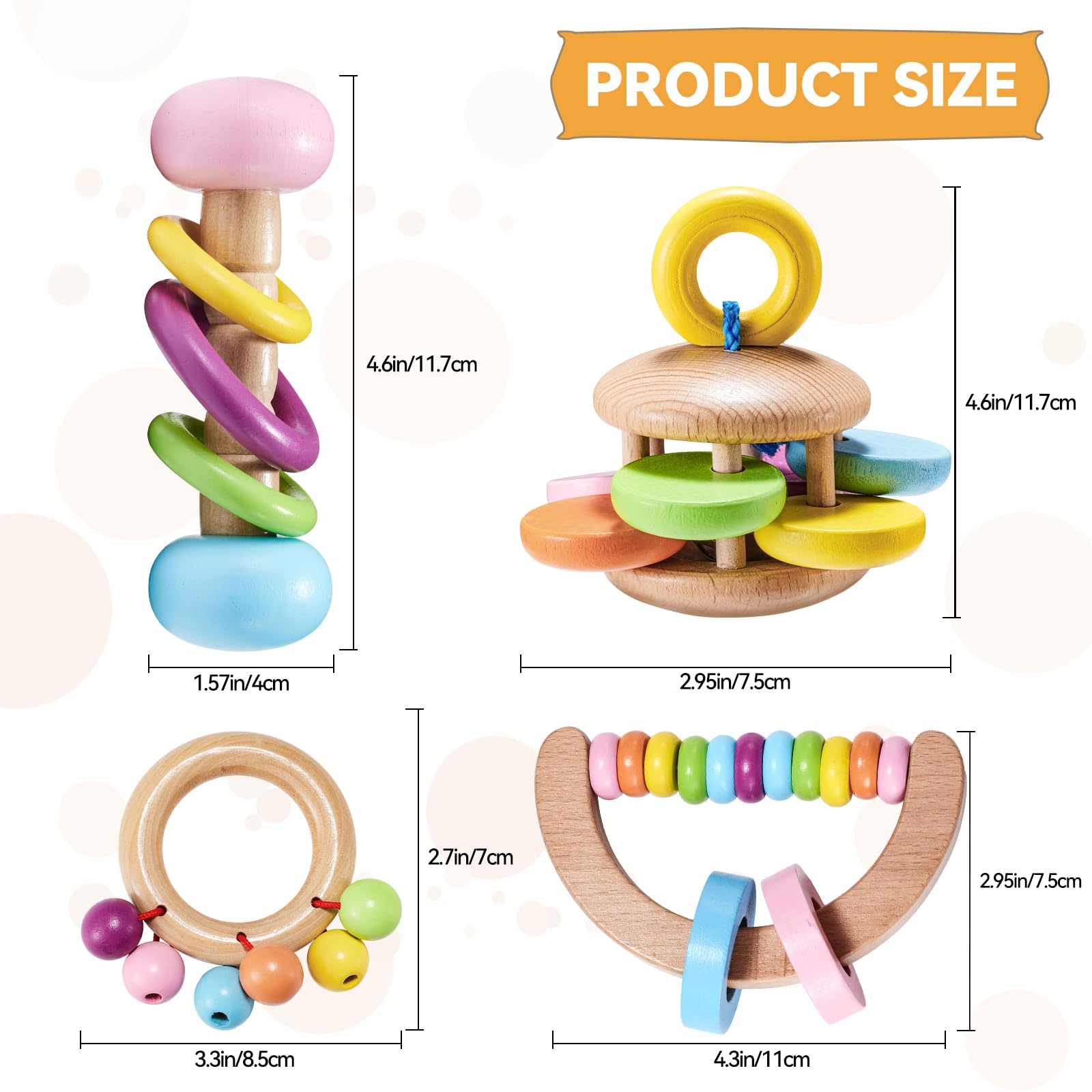 4 Pcs Wooden Bunny Chew Toys for Small Pets - Safe & Bite-Resistant Rabbit Toys for Guinea Pigs, Chinchillas, Hamsters - Teeth Grinding & Playtime Fun for Indoor & Outdoor Use - Perfect for Cage Enrichment and Pet Entertainment