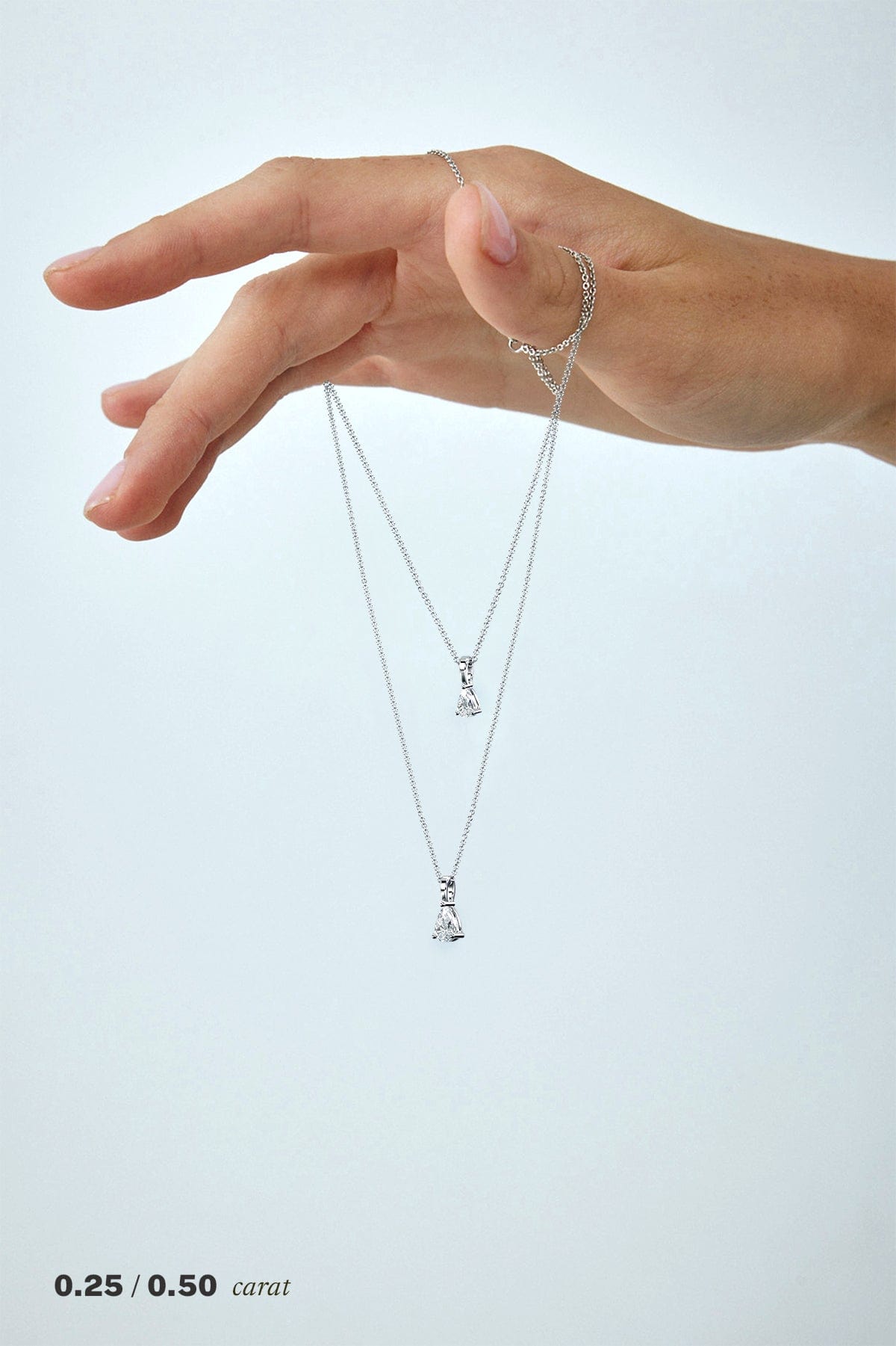 1/4 Carat Pear-Shaped Diamond Pendant Necklace - 14K White Gold Dainty Jewelry for Women - Perfect for Anniversary, Valentine's Day & Special Occasions