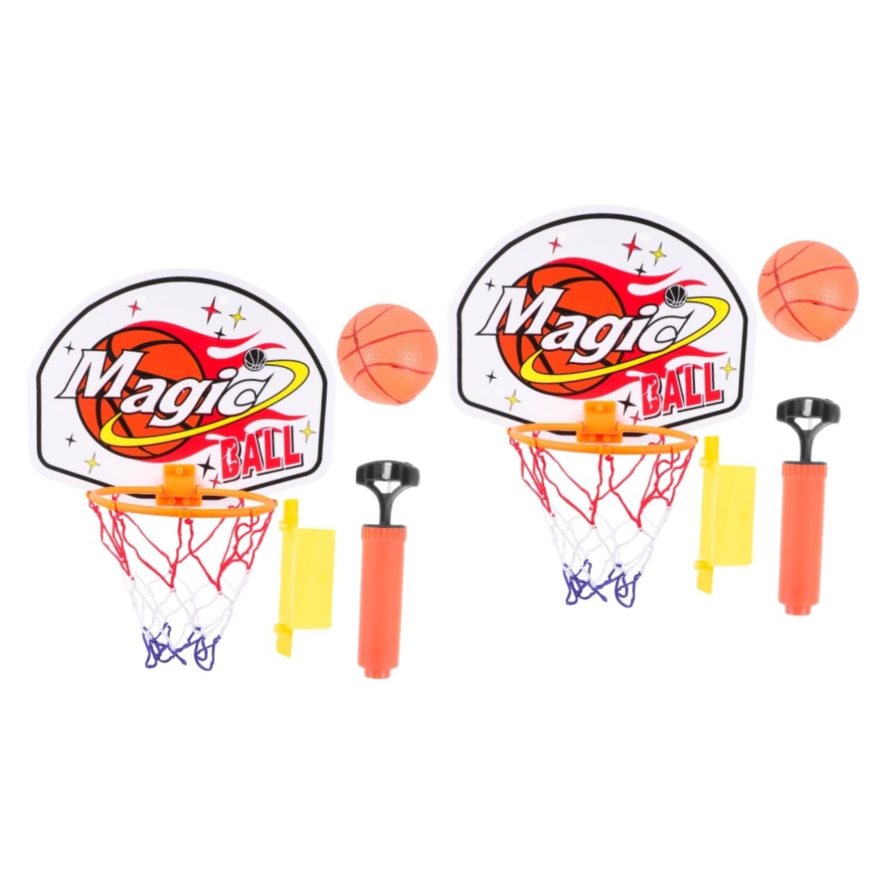 2 Sets Kids Basketball Hoop Set - Cartoon Hanging Basketball Rim for Bedroom & Outdoor Play - Foldable Plastic Mini Basketball Hoop Toy for Boys & Girls - Perfect for Indoor Games, Backyard Fun and Birthday Gifts
