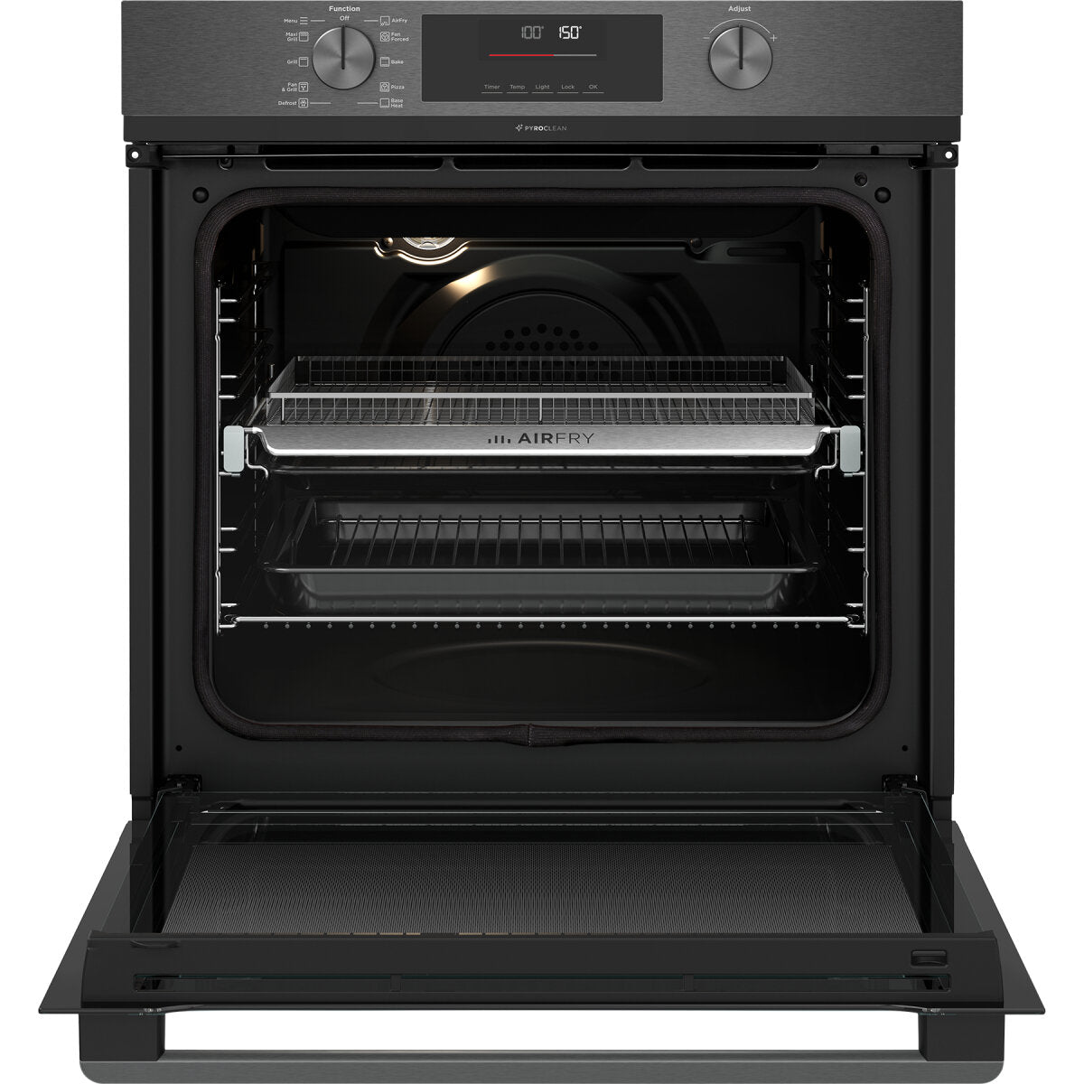 Westinghouse WVEP6716DD 60cm Multi Function Pyrolytic Oven with AirFry - Dark Stainless Steel Built-in Electric Oven for Baking, Roasting & Air Frying - Perfect for Home Kitchens & Small Restaurants