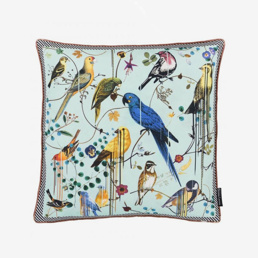 Christian Lacroix Birds Sinfonia Decorative Throw Pillow Cover - Luxury Bohemian Home Decor for Living Room, Bedroom & Sofa