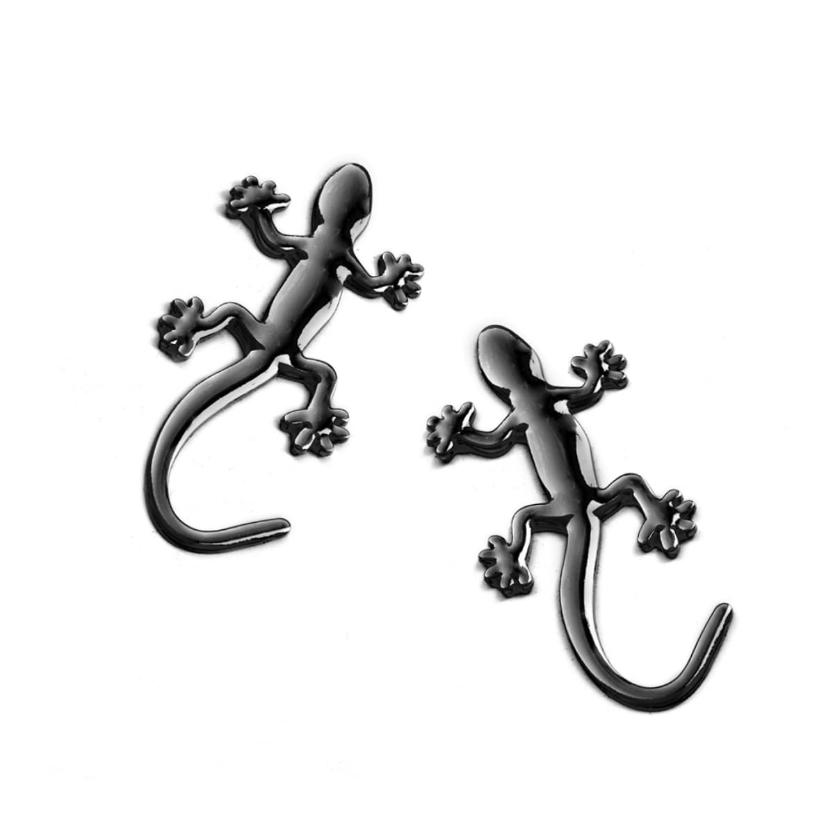 Eioflia 2-Pack 3D Metal Gecko Car Stickers - Black Solid Car Badge Decals for Bumper & Body, Durable Auto Exterior Accessories for Jeep, Truck & SUV Decoration