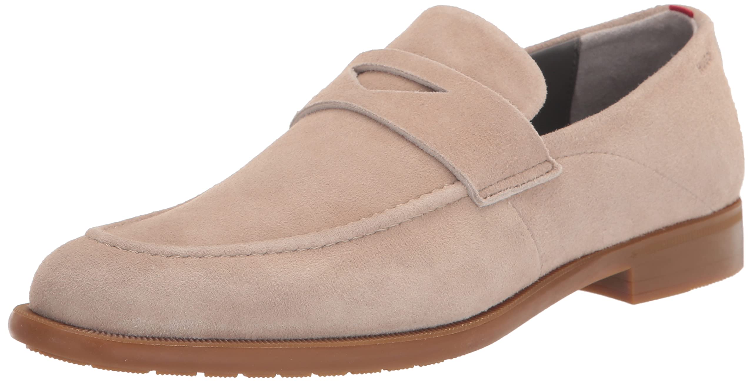 HUGO Men's Kyron Suede Loafers - Comfortable Slip-On Shoes for Business Casual & Office Wear, Almond Milk Color, Size 7.5 US | Perfect for Work, Travel & Everyday Outfits