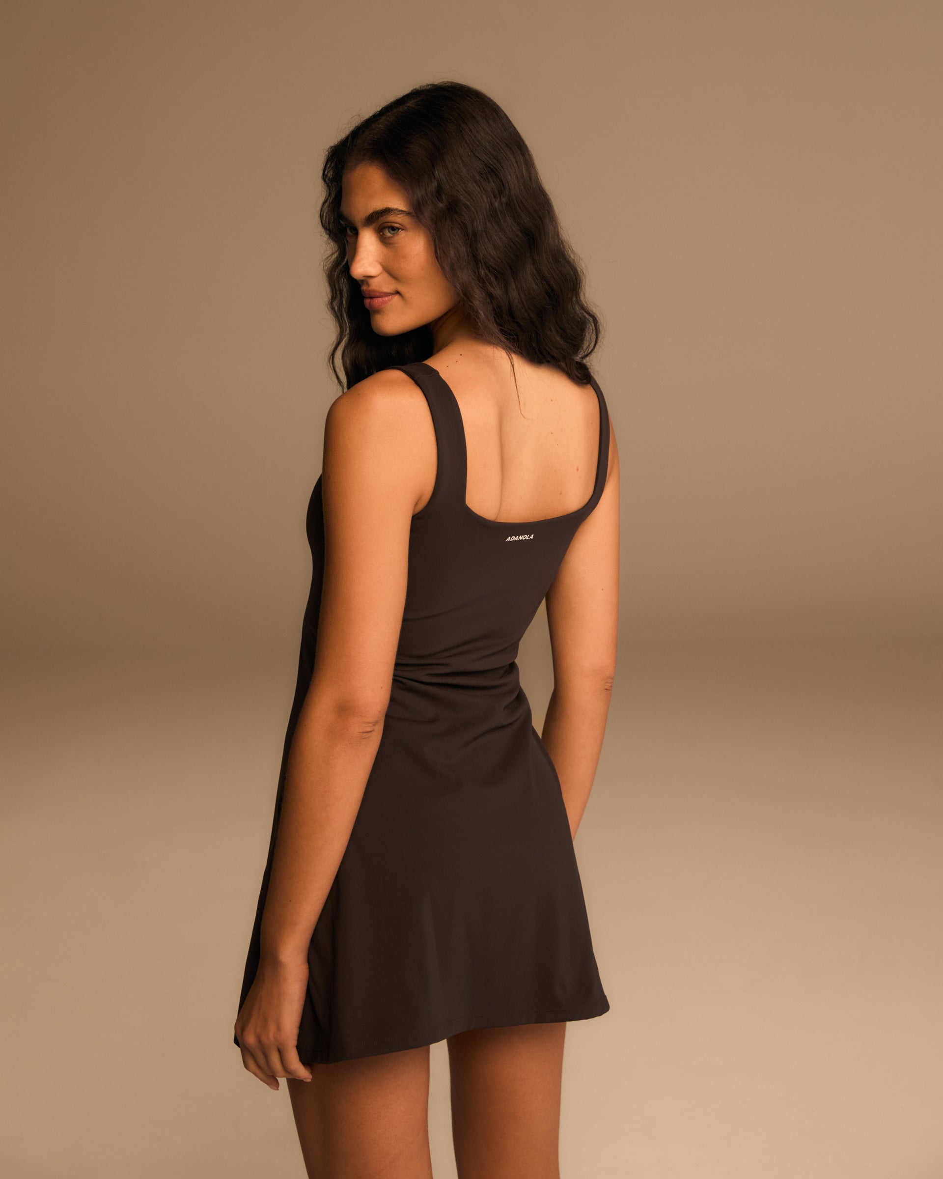 Ultimate Square Neck Dress in Coffee Bean - Elegant & Comfortable Women's Dress for Casual Outings, Dates, and Office Wear