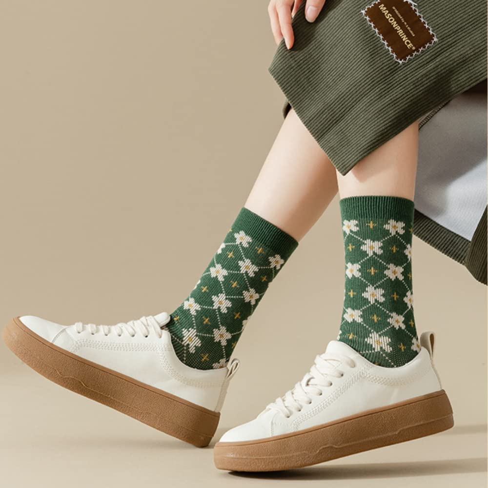 Nigeiyeme Women's 3-Pair Socks Set - Cute Japanese Fashion Casual Crew Socks - Soft Warm Cotton Socks with Fun Designs - Perfect for Everyday Wear, Workout & Gifts