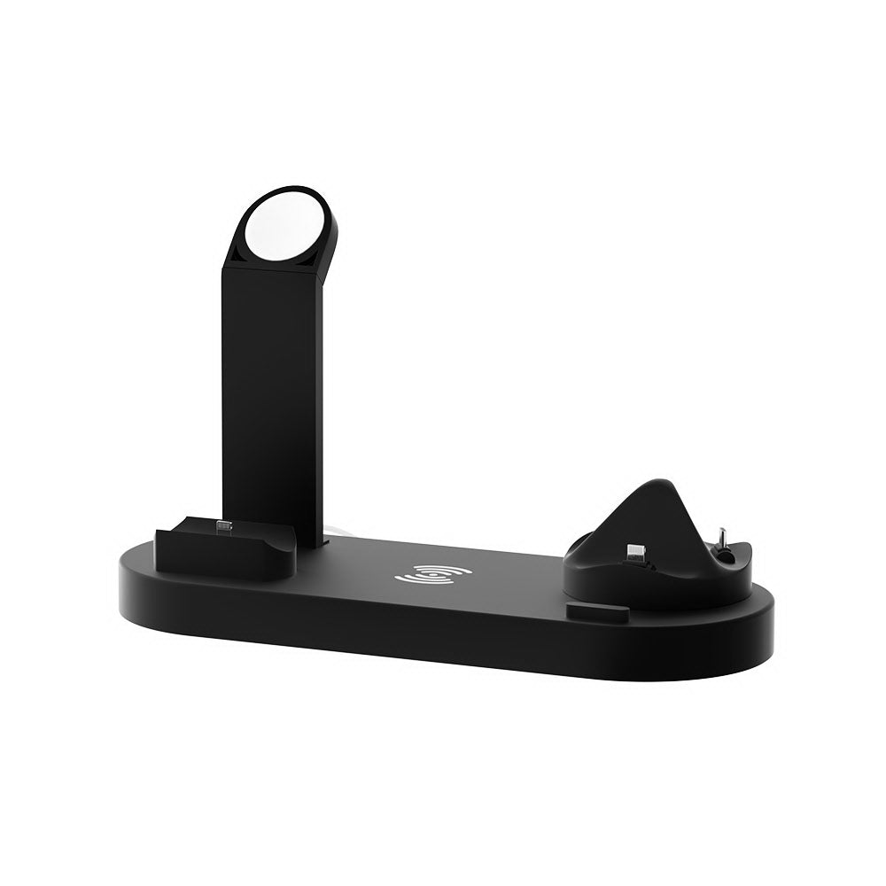 Devanti 4-in-1 Wireless Charging Station - Fast Qi Charger Dock for iPhone, Samsung, AirPods & Apple Watch | Perfect for Home, Office & Nightstand Charging