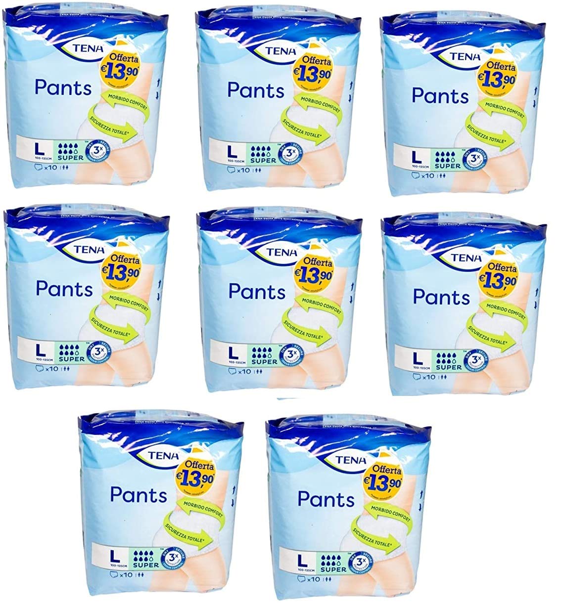 TENA Super Large Absorbent Underwear for Adults - 80 Count (8 Packs of 10) - Ideal for Overnight Protection & Active Lifestyles