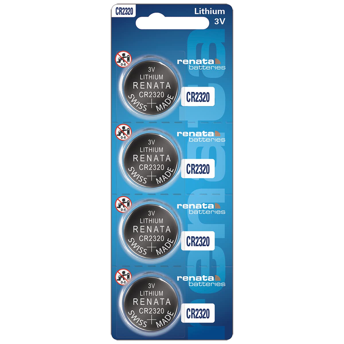 Renata CR2320 3V Lithium Coin Cell Battery (4 Pack) - Long Lasting Power for Watches, Calculators, and Key Fobs - Reliable Replacement Battery for Small Electronics