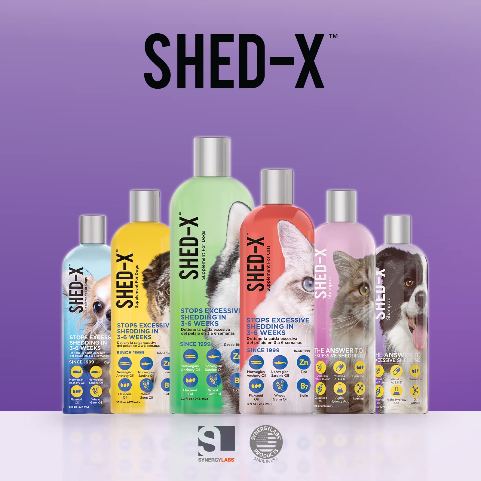 Shed-X Shed Control Shampoo for Dogs - 16 oz Anti-Shedding Dog Shampoo with Vitamins & Antioxidants | Reduces Excessive Shedding, Cleans & Nourishes Skin & Coat | Ideal for Grooming, Bath Time & Seasonal Shedding Control