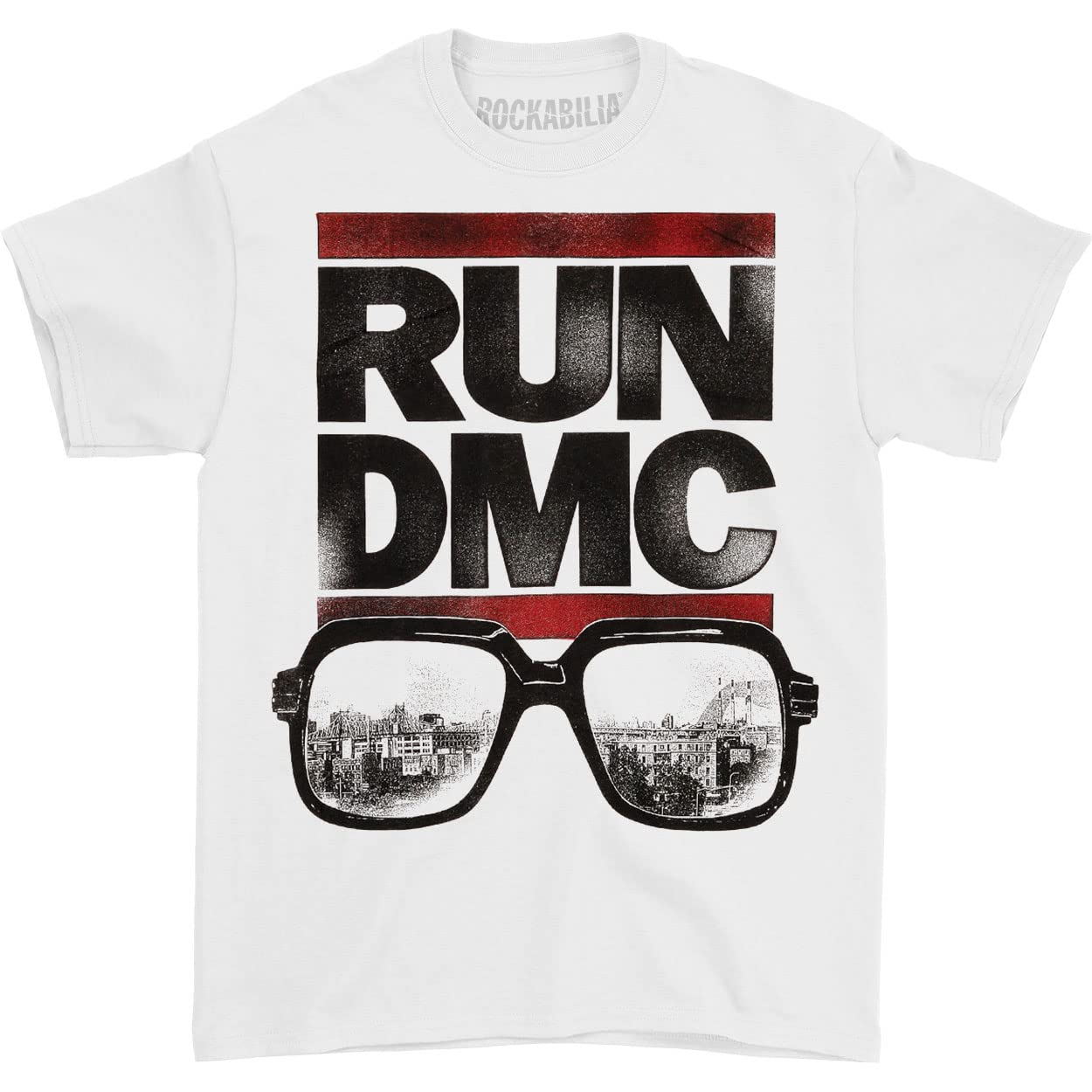 Men's Run DMC Graphic Print Cityscape T-Shirt - Vintage Hip Hop Streetwear for Casual Wear & Music Festivals