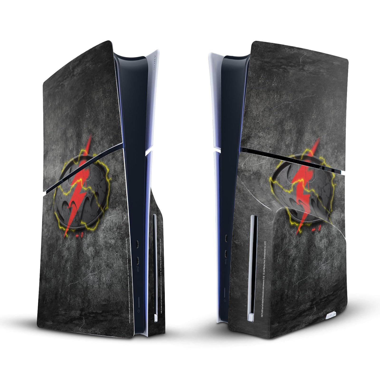 Official The Flash 2023 Batman Logo Vinyl Skin Sticker for Sony PlayStation 5 PS5 Slim/PRO Disc Edition - Protective Gaming Decal for Console Customization - Perfect for Superhero Fans & Gaming Enthusiasts