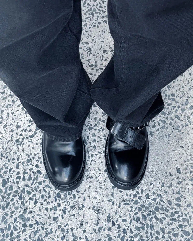 Premium Black Calfskin Monk Strap Loafers for Men - Comfortable Dress Shoes for Business, Office & Formal Occasions