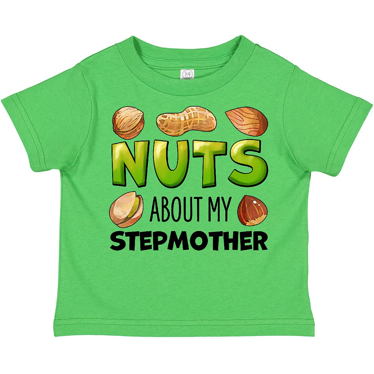 Funny Nuts About My Stepmother Peanut Almond Pistachio Toddler T-Shirt - Cute Graphic Tee for Kids Birthday & Family Gifts