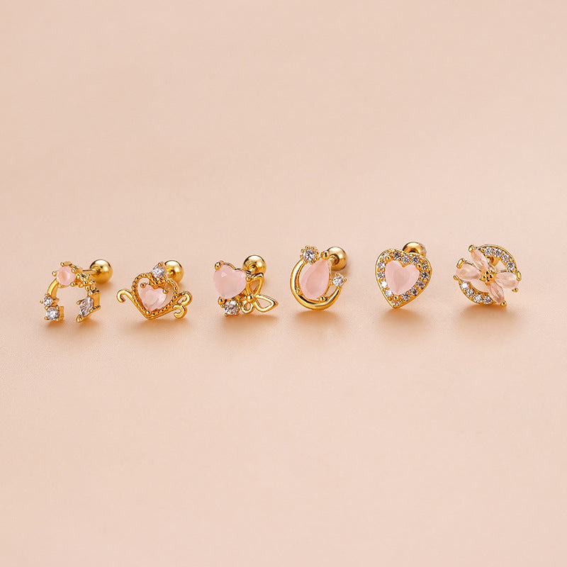 20G Surgical Steel Cartilage Earrings - Fairy & Heart Stud Earrings for Women | Hypoallergenic Body Jewelry | Perfect for Daily Wear, Parties & Gifts (HSPJ814)