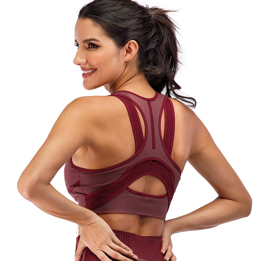 Women's High Support Racerback Sports Bras for Running & Workout