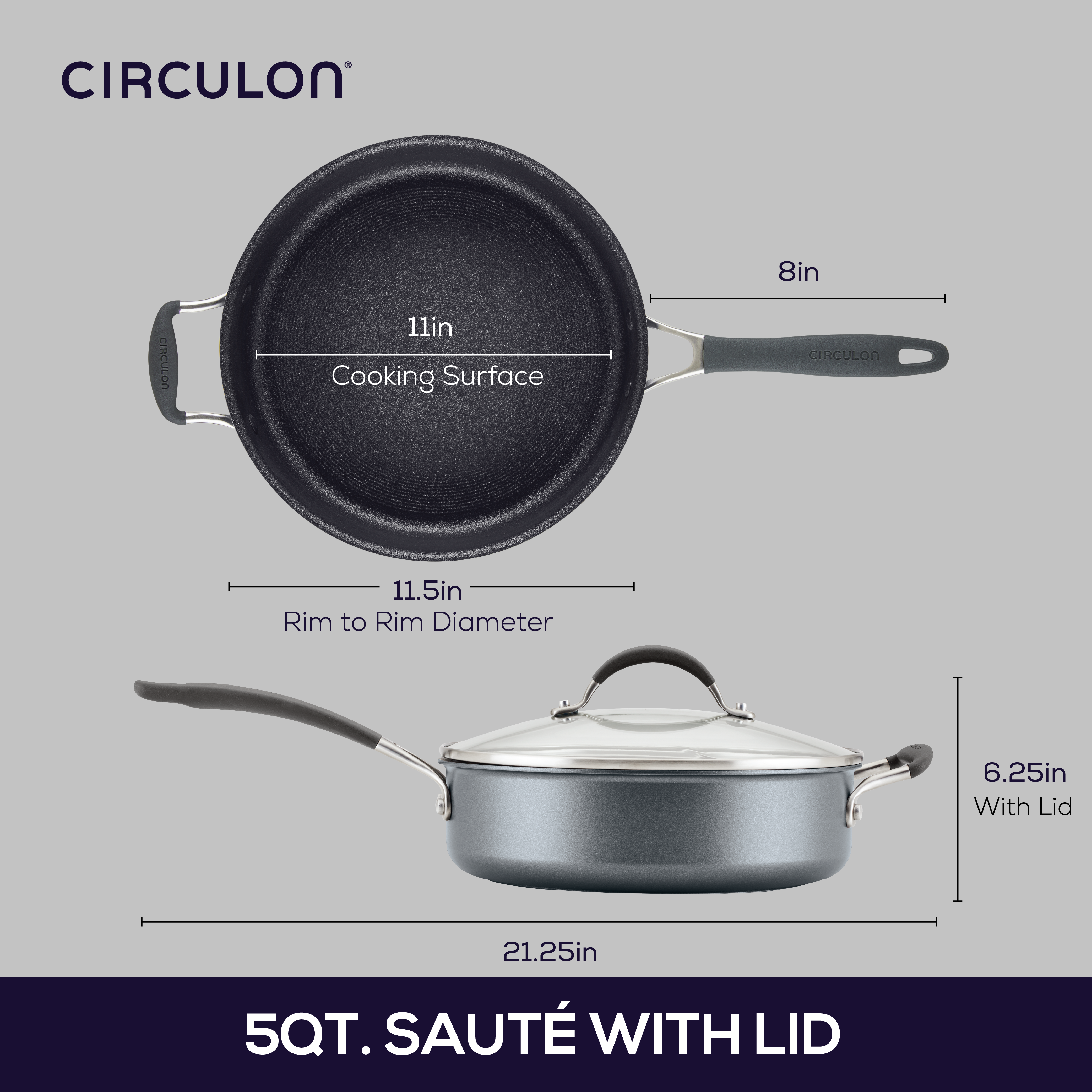 5 Quart A1 ScratchDefense™ Nonstick Saute Pan with Lid - Premium Cookware for Sauteing, Frying & Simmering - Perfect for Home Chefs & Professional Kitchens